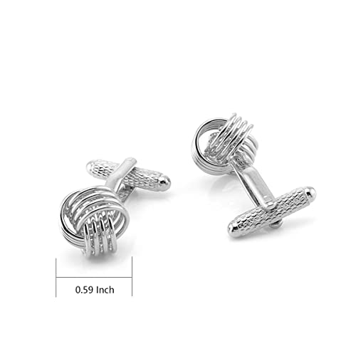 Jonwo Twist Knot Cufflinks In Gift Case Cuff Links For Men Lady Daily Shirt Buttons Business Wedding Gift Party Tuxedo Shirt Accessory (Silver Knot Cufflinks) #TOP3