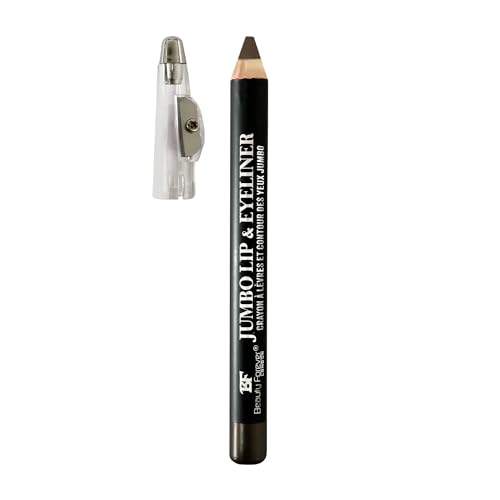 Beauty Forever Jumbo Lip Liner & Eyeliner Pencil with Sharpener Long lasting Creamy Formula 3gms (254 Dark Brown)