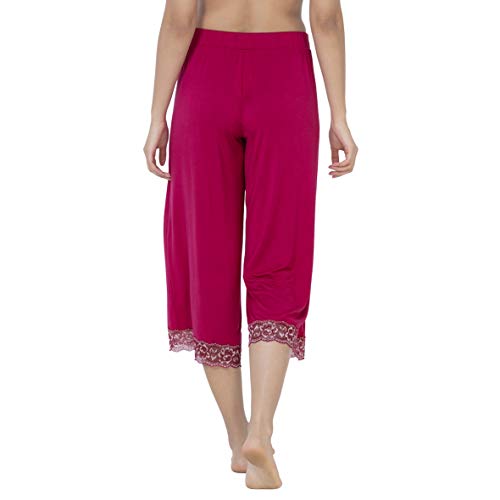 Image of Amante Solid Below Knee Mid Rise Capri Sleep Bottom