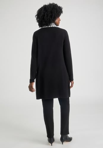 Jessica London Women's Plus Size Fine Gauge Cardigan Long Open Front Sweater2