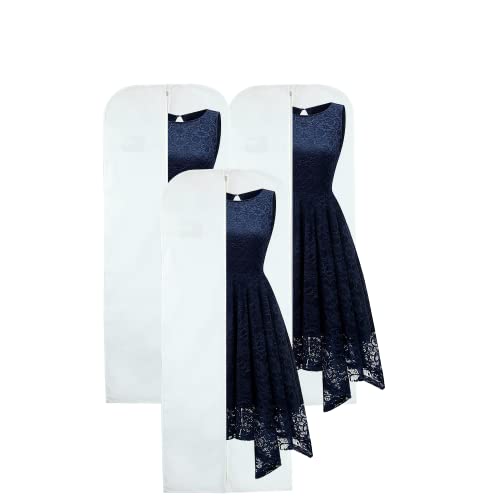 Wedcova UK Pack of 3 White Bridesmaid Dress Bag, 24" x 60" inches