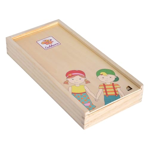 Eichhorn   Rompecabezas Corporal, descubre el Cuerpo con 18 Piezas Diferentes de Puzzle, Incluye Caja de Madera para Almacenamiento, 24 x 12 cm, de Madera 100% certificada FSC, a Partir de 2 años