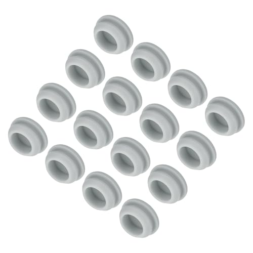 Image of MECCANIXITY 16pcs Silicone Snap in Locking Hole Plugs,13.5mm /0.5 Inch Mounting Diameter Narrow Groove Width 2mm Panel Seal Cover Round for Kitchen Bulkheads Waterproof Sealing Plugs Grey