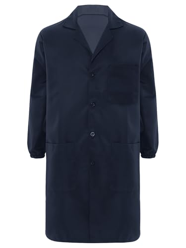 Image of CHICTRY Unisex Resistant Work Coat Lapel V Neck Long Sleeve Front Button Dustproof Jacket Lab Coat