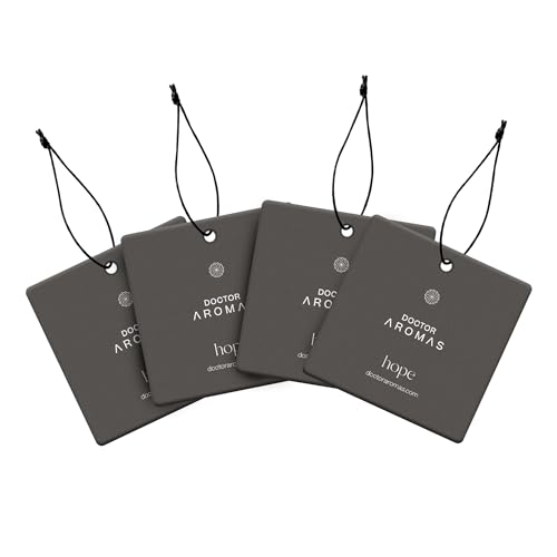 Doctor Aromas Hanging Long-Lasting Fresh Car, Vehicle or Auto Perfume and Air Freshener Fragrance Diffuser, Odor and Smell Eliminator Automobile Hanging Diffuser, 4 Pack (Hope)