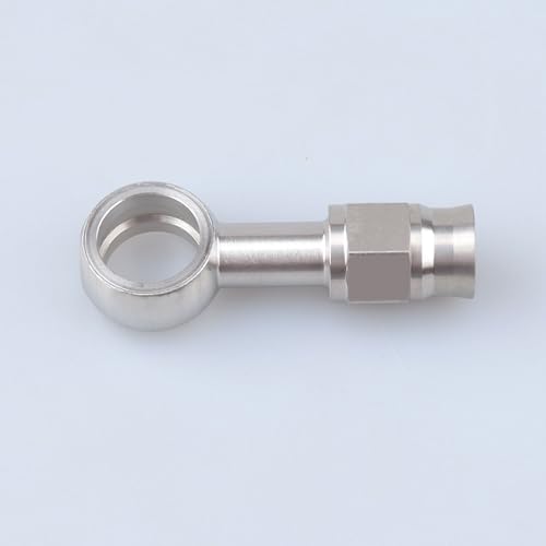 Image of AC PERFORMANCE 3AN to 11.2mm Banjo Brake Hose Fitting Stainless Steel 42mm | PTFE hose end for braided brake hose, length 42mm