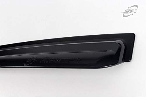 Smoked Black Side Window Wind Deflectors Visor Rain Wind Guards 4p for 2007-2010 Hyundai Elantra 4door Sedan Model