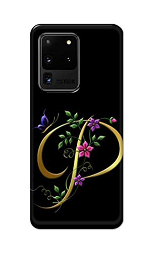 Image of Printed Hard Back Cover Case for Samsung Galaxy S20 Ultra 4G | Samsung S20 Ultra 5G Back Cover (Alphabet P) -1803