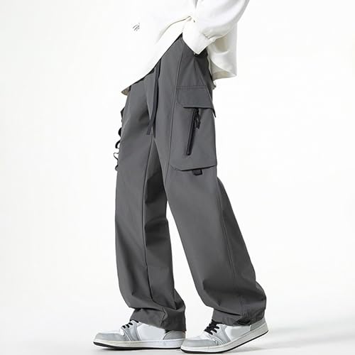 XYXIONGMAO Men's Camouflage Overalls Zipper Hip Hop Multi-Pocket Loose Sweatpants Streetwear Techwear Casual Cargo Pants3