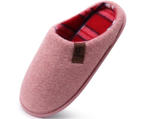 Image of COFACE Unisex Mens Womens Cozy Memory Foam Scuff Slippers Casual Slip On Warm House Shoes Indoor /Outdoor Felt Sandal Slippers Size 4-15