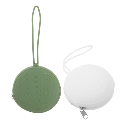 2pcs Portable Pacifier Storage Container Zipper Silicone Coin Purse Keychain for Boys and Girls Travel