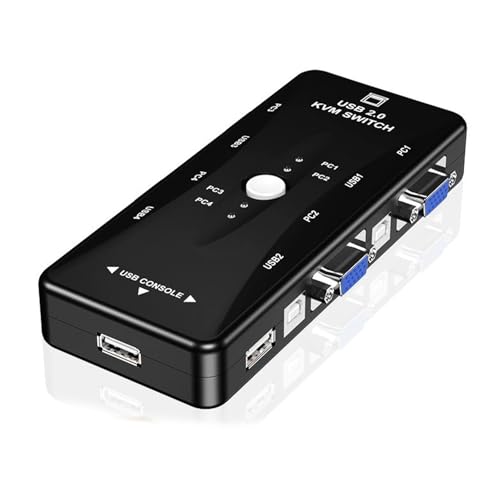 Conmutador KVM USB de alta resolución de 2/4 puertos con salida VGA de 1080P para gestión eficiente de espacios de trabajo de oficina y juegos