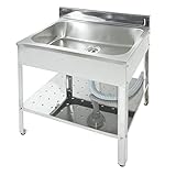 サンカ 錆びにくいステンレス製 シンクが深い 簡易流し台 屋外 アウトドア用 600 SK-0600 日本製 シルバー 幅60cm