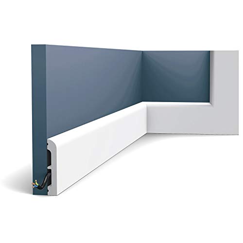 Zócalo Orac Decor SX183 AXXENT CASCADE Zócalo Multifuncional Elemento decorativo para pared diseño moderno blanco 2 m