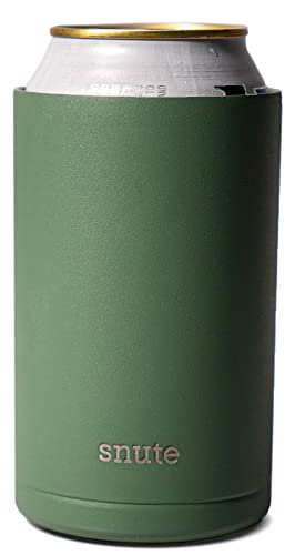 Snute 2-in-1 Can Cooler & Tumbler | Standard Size Stainless Steel Insulated Can Cooler for Hard Seltzer, Beer, Soda, and Energy Drinks | 12oz Insulated (Olive)