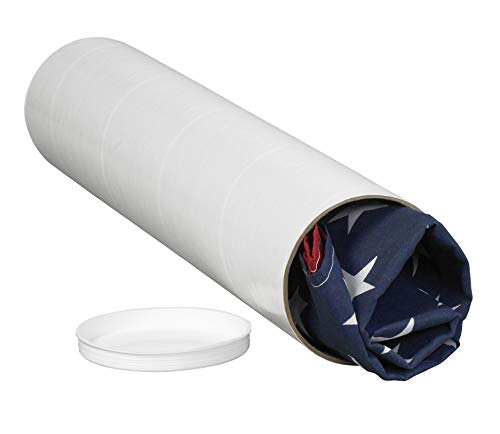 BOX USA BP4048W Mailing Tubes with Caps, 4" x 48", White (Pack of 15) - Thumbnail 3