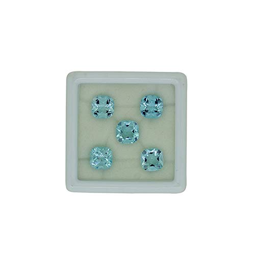 Topaze bleue naturelle bague pendentif pierre de forme coussin 8mm