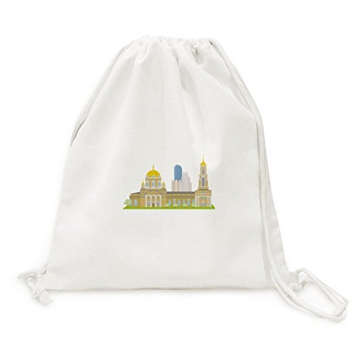 Sac cordon en toile motif Russie Ekaterinburg pour voyage et shopping