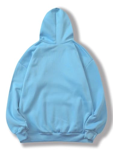 Image of SXV STYLE Hooded Pullover Solid Plain Unisex Cotton Oversized Baggy Sweatshirt Hoodie