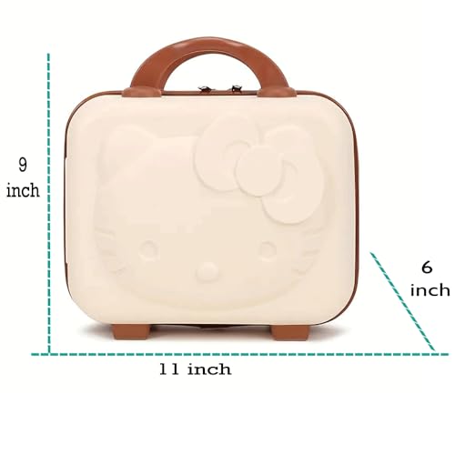 Image of Zinnia Traveling Hand Bag for Men & Women Luggage, Hard Case Silicon Handle Mini Suitcase Vanity Bag for Women, Girls & Men (Pigg Cream)