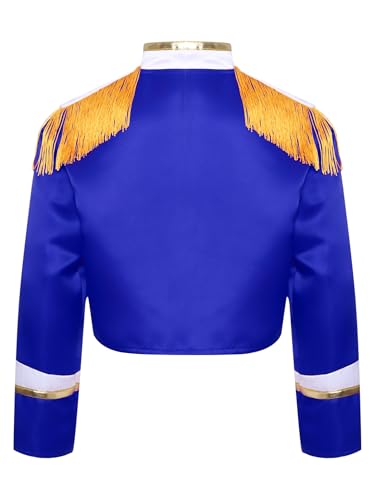 Kids Drummer Jacket Marching Band Uniform Girls Boys Long Sleeve Mock Button Down Coat4