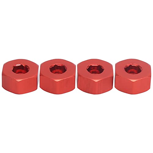 Pongnas 4PCS Hex Adapter for WPL D12 /10 RC Trucks - Aluminum Hub Accessory with Screws (Red R) - Image 3
