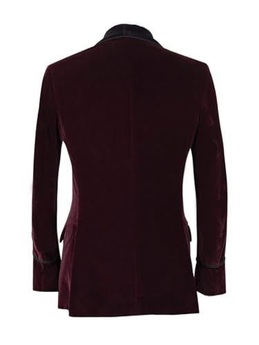 Men's Slim-Fit Solid Velvet Blazer Tuxedo Dinner Suit Jacket4