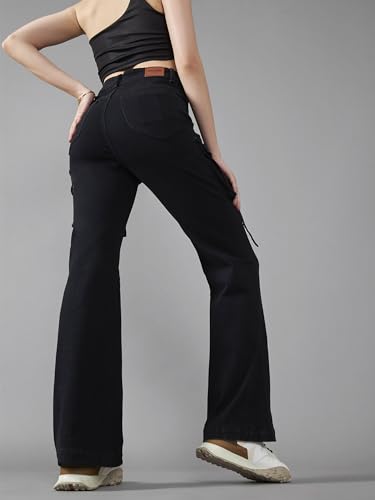 Image of Dolce Crudo Women's Wide Leg High-Rise Clean-Look Jean's