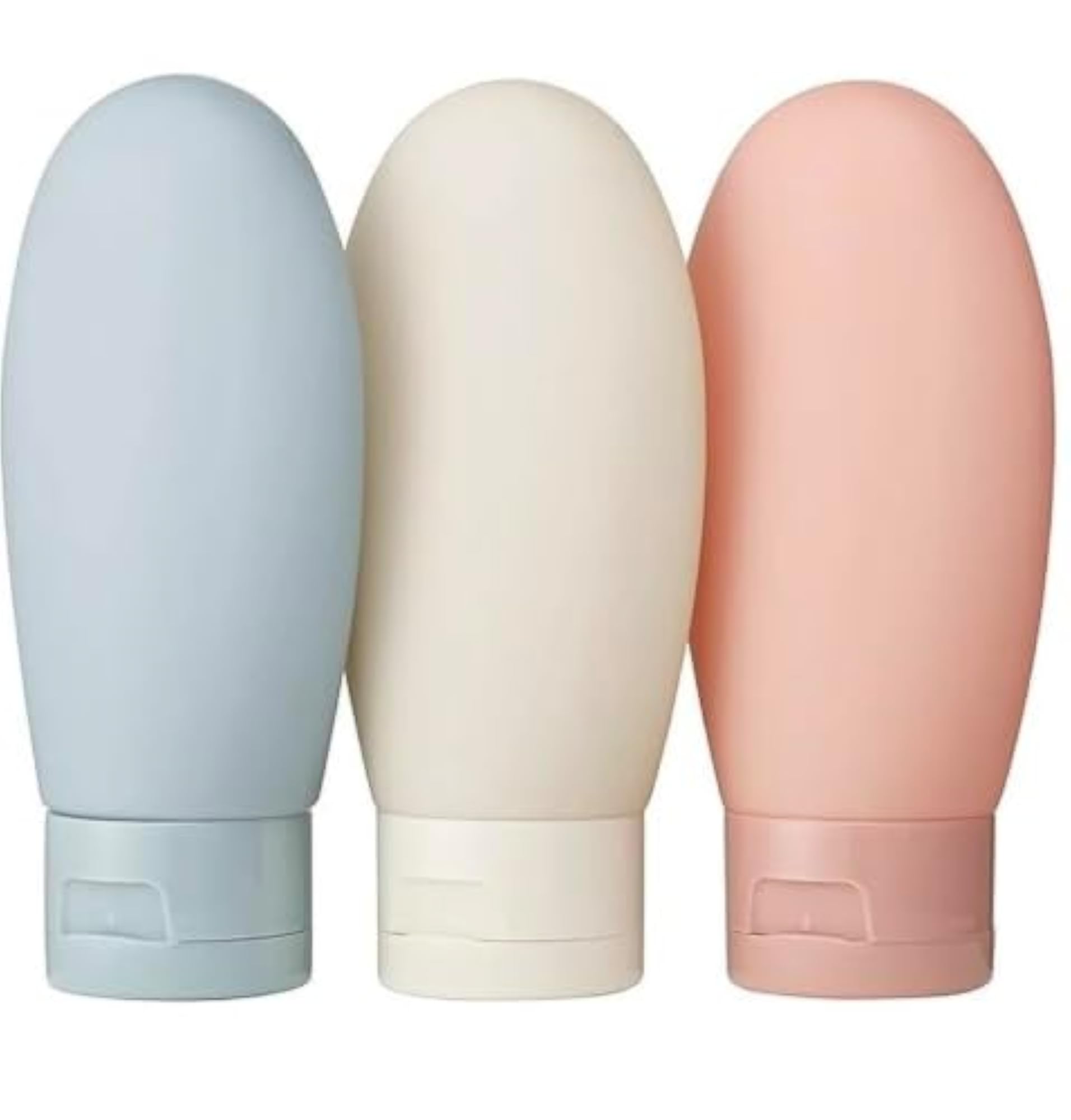 Silicone Travel Bottles Set with Flip-Top Cap, 3 Colors