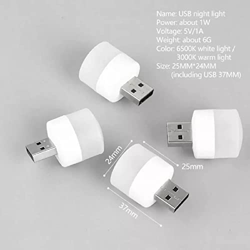 Image of Mini USB Night Light | Small Lamp for Eye Protection & Reading | LED PC Car Bulb | Indoor & Outdoor Camping Light | White