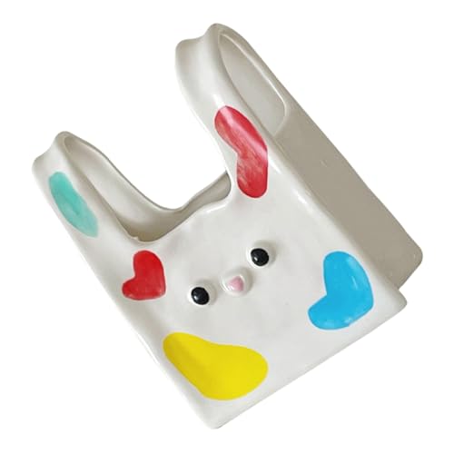 TINEASUR Jarrón Floral Moderno Jarrón En Forma De Bolso Floral Creativo Decorativo De Cerámica Para Centro De Mesa Para Una Decoración Única Del Hogar