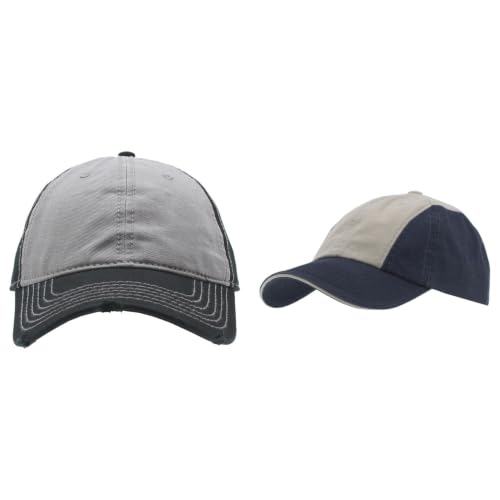 Image of Classic Washed Cotton Baseball Cap - Vintage Adjustable Dad Hat, Curved Bill for Men Women, Outdoor Everyday Wear