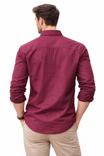 Image of Tagas Men's Shirt|Men's Everday Regular Fit Solid Shirt | Cotton Rich |Men's Washed Cotton Twill Casual Shirt - Regular Fit|(Available in Plus Sizes)