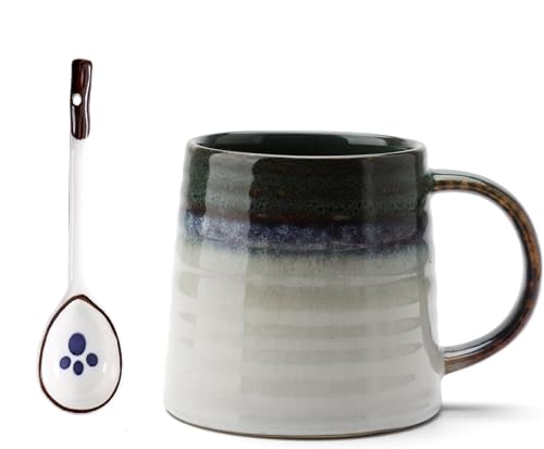 APOMOONS Coffee Mug, 450ml Ceramics Coffee Cup, 15.2 oz Stoneware Coffee Mugs,Tea Mugs, Porcelain Coffee Mug, Cappuccino Cups,Hot Chocolate Cocoa or Hot Tea Cups for Office and Home, Gift and Present