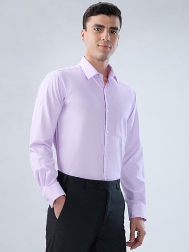 Image of Park Avenue Men Modern Slim Fit Structure Pattern Cotton Polyester Blend Semi Cutaway Collar Full Sleeve Formal Shirt