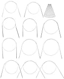 SBYURE 11 Sizes Professional 32 Inch (80cm) Stainless Steel Circular Knitting Needles