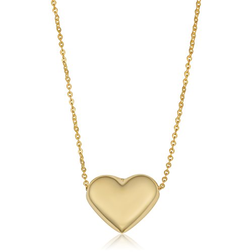 10k Yellow, White or Rose Gold Heart Necklace for Women (18 inch) | Minimalist Jewelry