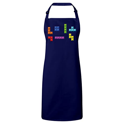 Tablier cuisine arcade retro gaming navy blocks grand classique geek avec poche ajustable