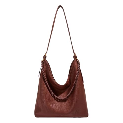 Sac esthétique en cuir PU marron Morain, sac à main vintage pour femme à grande capacité