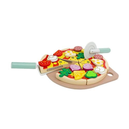 Juego de pizza de madera para niños que desarrolla habilidades motoras y estimula la creatividad