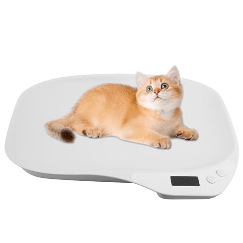 Tierwaage für Kleine Tiere Digitale Haustierwaage 15Kg (1gram) LCD Digitale Katzenwaage Mini Waage Mit LCD-Display Babywaage Digital Gewichtswaage für Kätzchen Welpen Hamster Vögel Kaninchen
