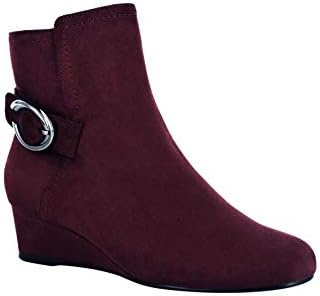 maroon wedge booties