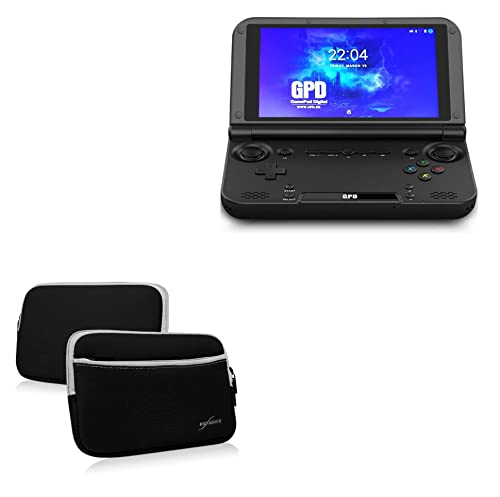 BoxWave Case Compatible with GPD XD Plus - SoftSuit with Pocket, Soft Pouch Neoprene Cover Sleeve Zipper Pocket - Jet Black