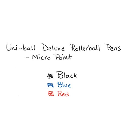 Uni-Ball Deluxe Roller Ball Stick Waterproof Pen, Red Ink, Micro #TOP3