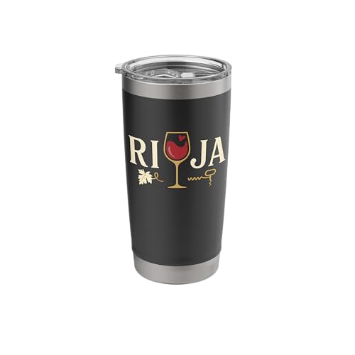 Rioja Wine Lovers Spanish Vino Tinto Red Glass Design Stainless Steel Insulated Tumbler