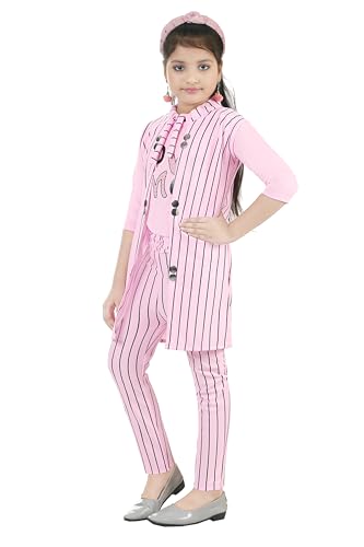 Image of K.J.CREATIONS -Black Striped Jumpsuit |Shrug with jacket | for girl /kids Trendy Clothing