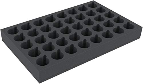 Plateau en mousse 40 compartiments Feldherr avec alvéoles circulaires de 50 mm