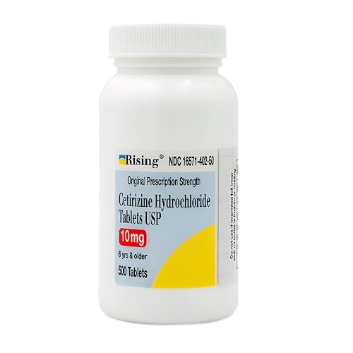 Image of Rising Health Cetirizine HCL 10 mg 24 Hour Allergy Relief Tablets | Fast-Acting Medicine for Indoor & Outdoor Allergies | Antihistamine for Sneezing, Runny Nose & Itchy Eyes - 500 Tablets
