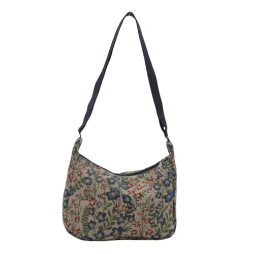 Crossbody Bag Casual Vintage Handbag Printed Pattern Messenger Bags for Women(Dark Blue)