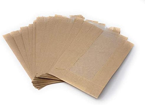 brown paper cookie bolsas with window